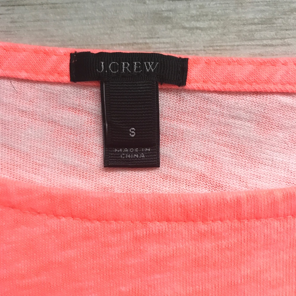 J. CREW Neon Striped 3/4 Sleeve Top - Picture 2 of 2
